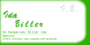 ida biller business card